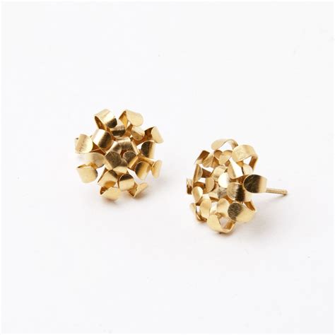 Cluster Studs Gold Plated Contemporary Earrings By Contemporary