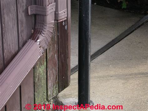 Proper water management using buried downspouts around the foundation of your home can be very effective at keeping the water from reaching your basement. Roof Gutter downspout clogs, holes, leaks: cause, repair ...