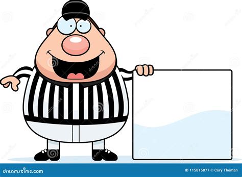 Cartoon Referee Sign Stock Vector Illustration Of Smiling 115815877