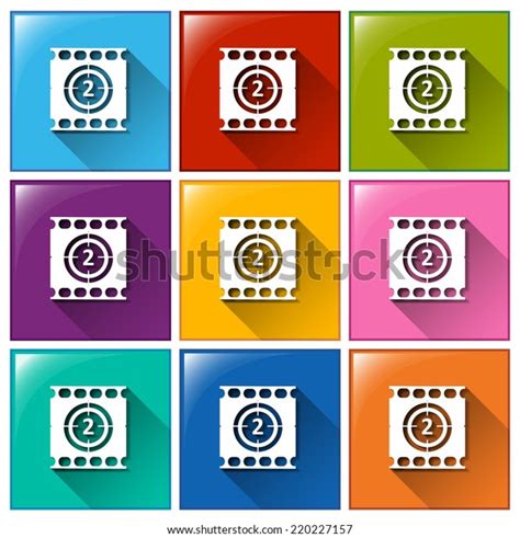 Illustration Icons Movie Countdowns On White Stock Vector Royalty Free