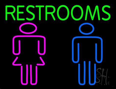 Restrooms With Men And Women Led Neon Sign Restroom Neon Signs