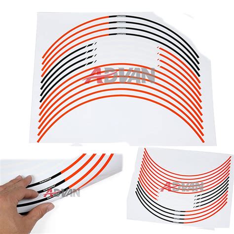 Free Shipping Orange 17 Wheel Sticker Rim Decals Strips Fit For Ktm
