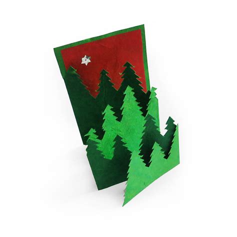 christmas tree card from natural lokta paper by aura que