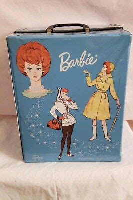 VINTAGE 1964 Mattel, Inc BARBIE Doll Carrying Storage Case Blue Clothes