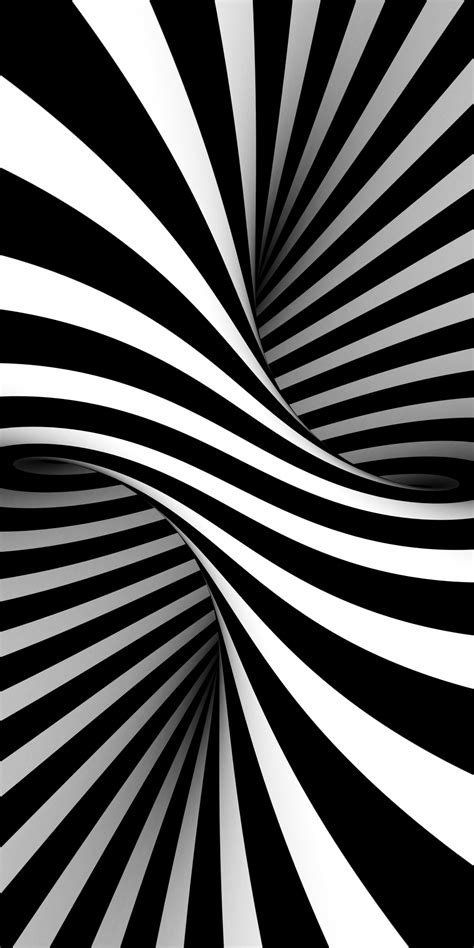 Download 1080x2160 Wallpaper Bw Black White Stripes Optical Illusion