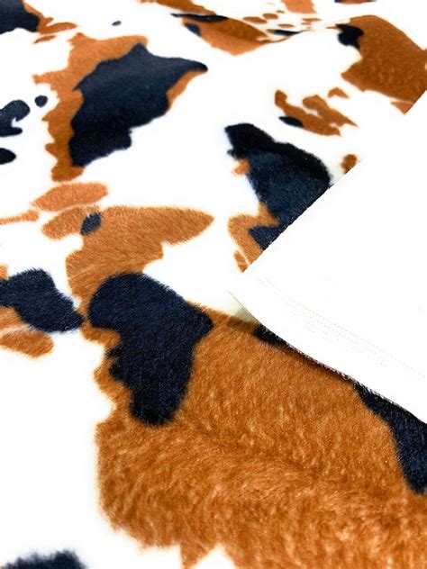 Cow Print Velboa Fabric With Wave Soft Low Pile Faux Fur Etsy