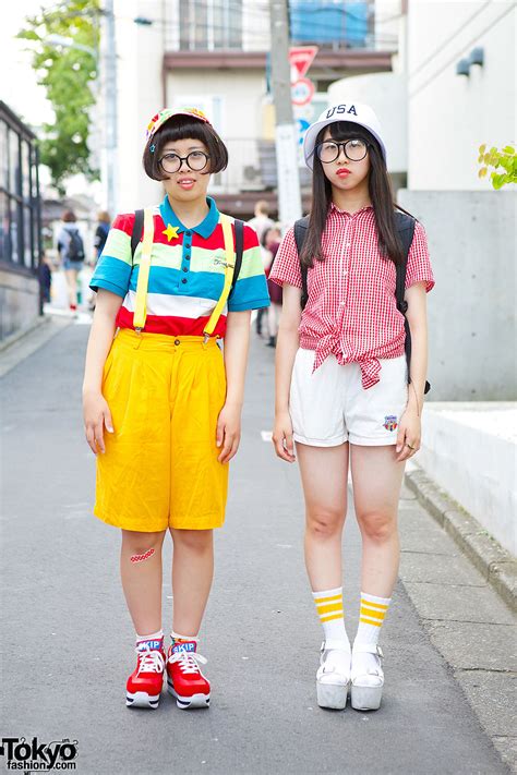 harajuku girls w round glasses resale fashion platform sneakers and sandals tokyo fashion