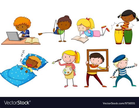 People Doing Different Activities Vector Image On Vectorstock Vector