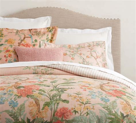 Mariella Floral Reversible Tencel Duvet Cover Shams Pottery Barn Ca Bed Linens Luxury