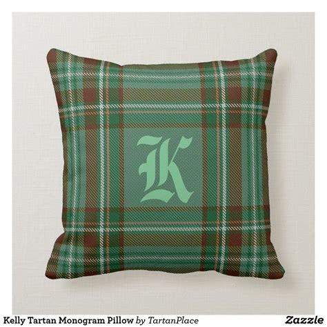 Kelly Tartan Monogram Pillow Monogram Pillows Personalized Pillows