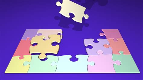 Colorful Puzzle Pieces Coming Together Stock Footage Video 836176