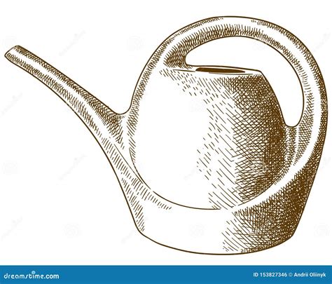 Engraving Illustration Of Watering Can Stock Vector Illustration Of Element Graphic 153827346