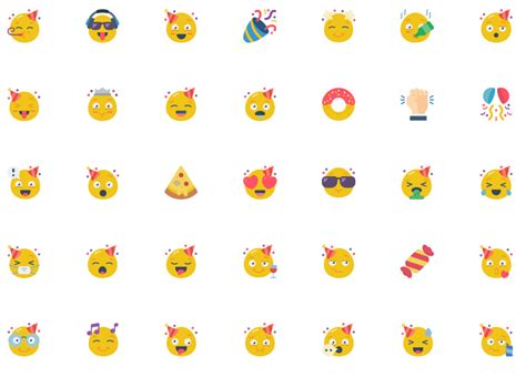 Party Emojis Icons Pack