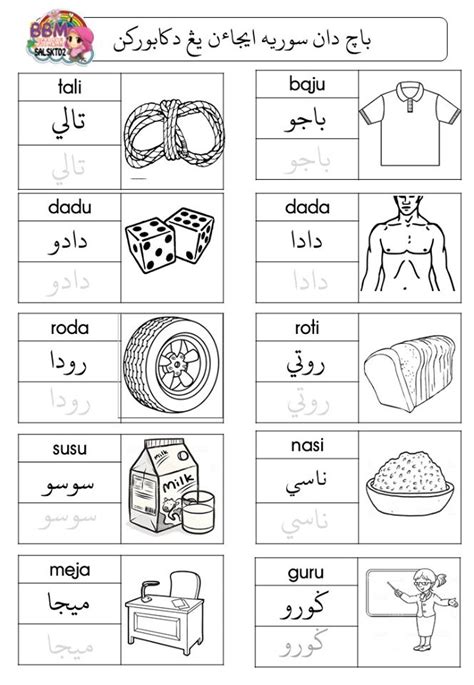 Latihan Suku Kata Terbuka Jawi