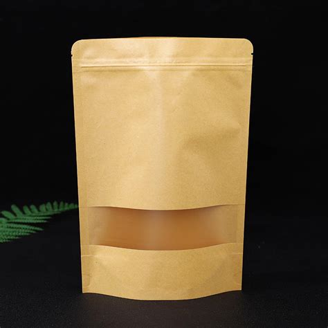 Wholesale Kraft Stand Up Pouch Food Packaging Ziplock Bag With Frosted