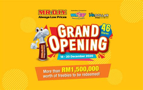 Shop online or click & collect. MR.DIY, MR.TOY & MR.DOLLAR Grand Opening at 46 Stores ...