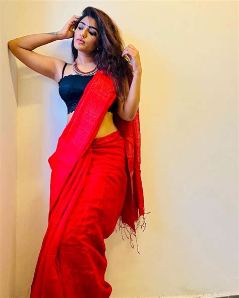 Eesha Rebba Hot Stills In Red Saree South Indian Actress