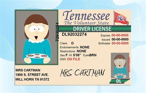 Tennessee Drivers License Template Psd Photoshop File