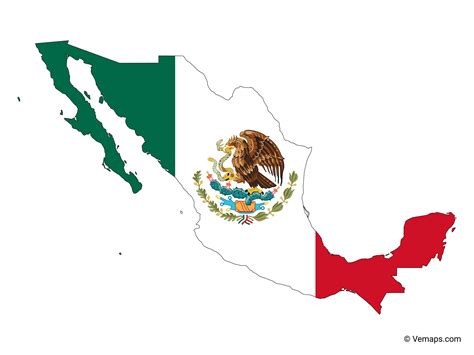 Flag Map Of Mexico Free Vector Maps