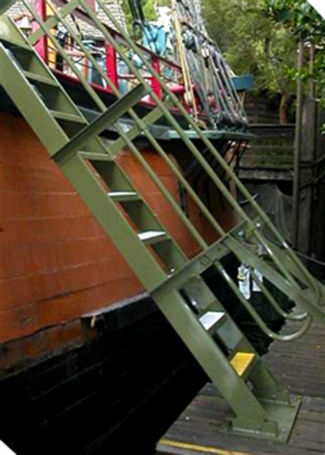 These stairs became known as ship's stairs or ship's ladders. Ships Ladders - Alaco Ladder