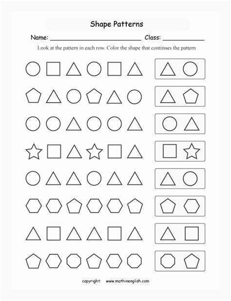 Create Your 30 Creative Geometric Shapes Patterns Worksheets Simple