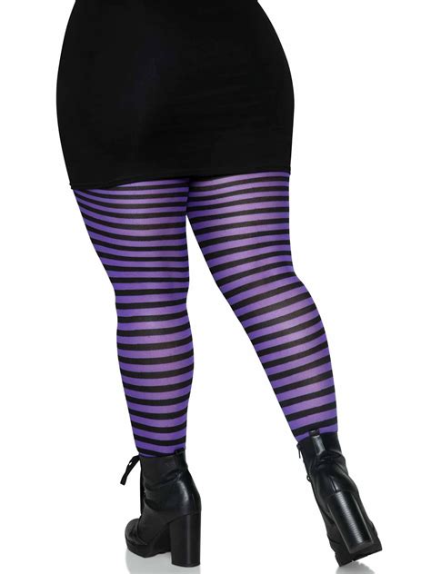 Plus Size Striped Womens Tights Sexy Hosiery Leg Avenue