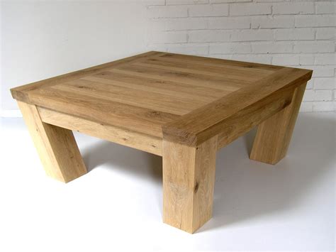 Square Oak Coffee Table Handmade Coffee Table With Angled Legs