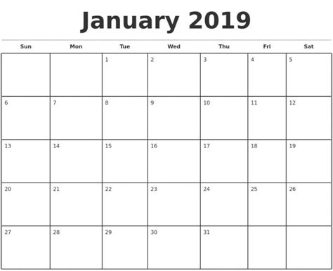 Fresh Blank Calendar 2019 Printable Free Printable Calendar Monthly