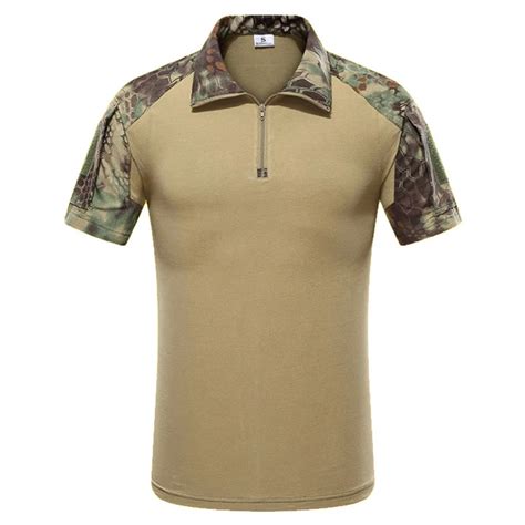 Summer Military Tactical T Shirt Men Army Camouflage Combat Short Sleeve T Shirt Militar