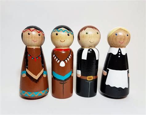 Thanksgiving Peg Dolls Pilgrims And Native American Peg Thanksgiving Peg Dolls Peg Dolls