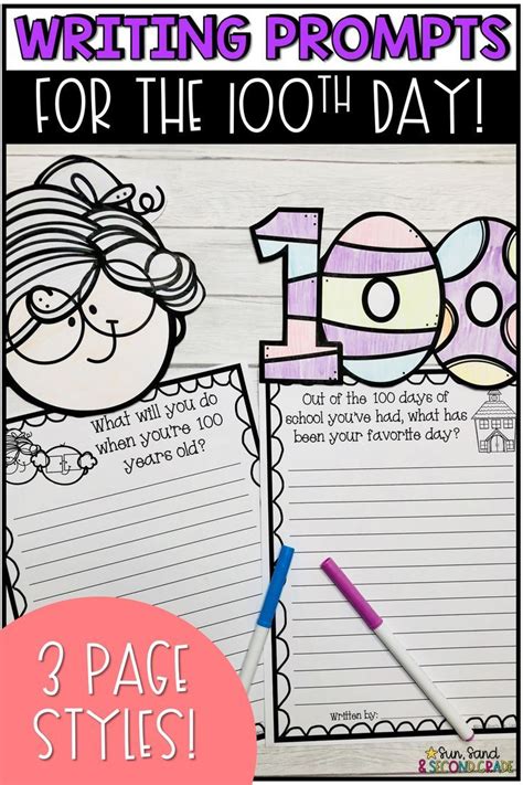 100th Day Of School Writing Prompts And Page Topper Craftivities 100