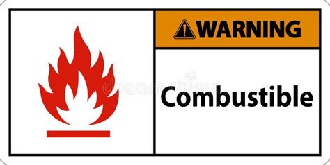 Warning Combustible Symbol Sign Vector Illustration Isolate On White