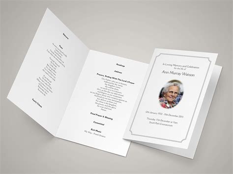 funeral order  service templates  printing  day