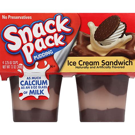 Hunts Snack Pack Pudding 4 Pack Ice Cream Sandwich Jello And Pudding