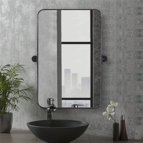 Buy Andy Star 22x34 Matte Black Pivot Mirror For Bathroom Metal Frame
