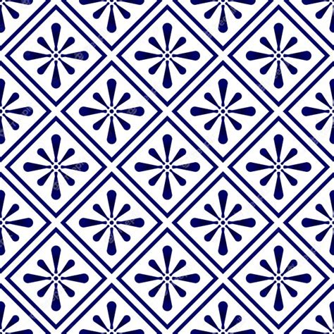 Abstract Modern Pattern Blue And White Porcelain Seamless