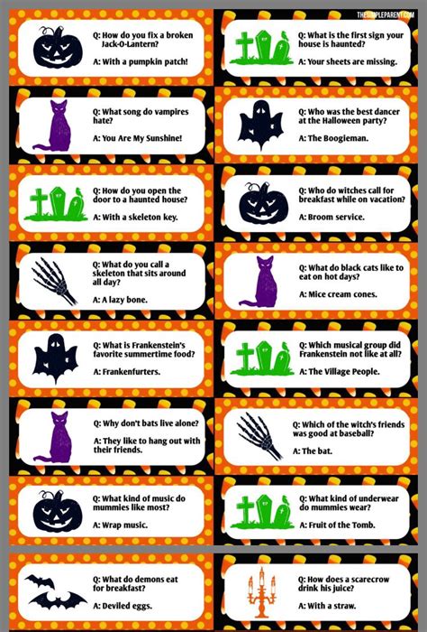 Free Printable Halloween Jokes For Kids Halloween Lunch Box Jokes