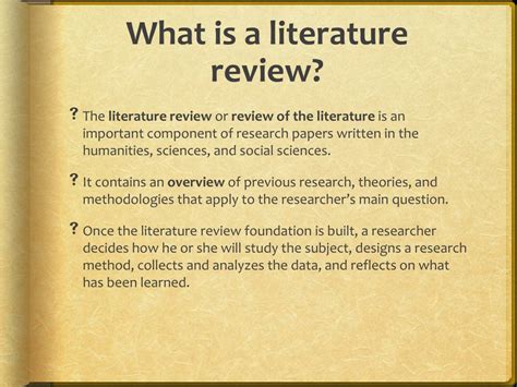 Ppt The Literature Review Powerpoint Presentation Free Download