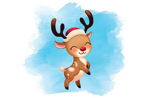 A Christmas Reindeer Sublimation Clipart Graphic By Crazy Cat
