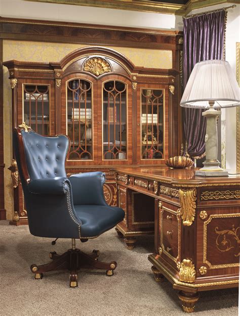 Classic English Office Study Room Furniture Sets Luxury Italian