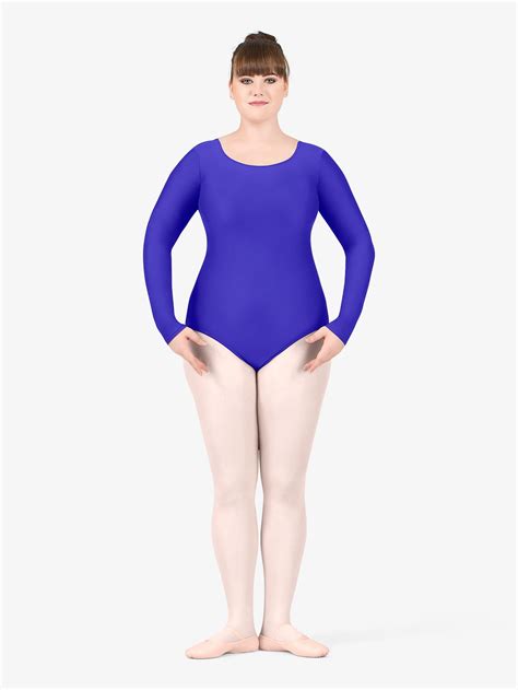 Womens Plus Size Long Sleeve Dance Leotard Long Sleeves Theatricals