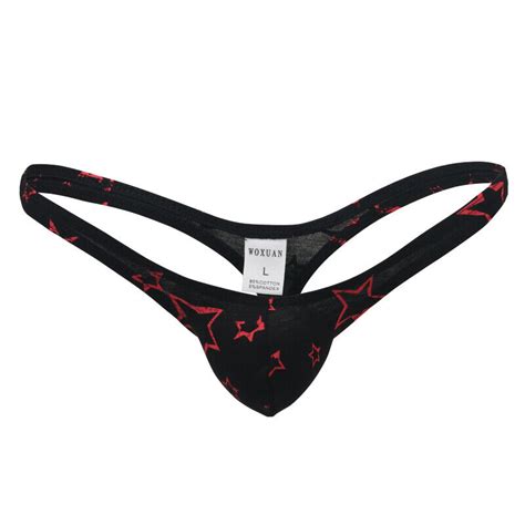 Men S G String Thong Sexy Micro Thongs Printed Cotton Male Underwear