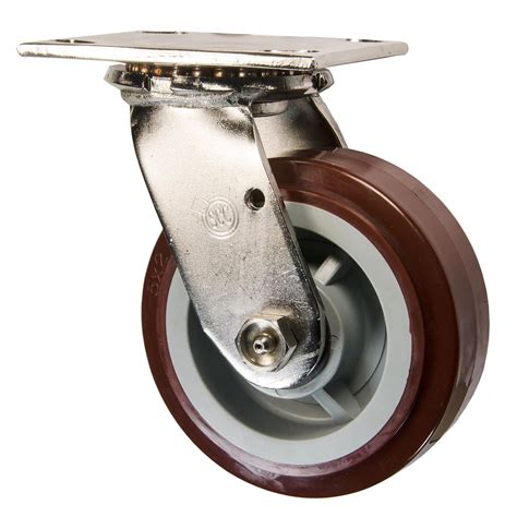 5 Stainless Steel Swivel Caster Poly On Poly Wheel 600 Lbs Cap