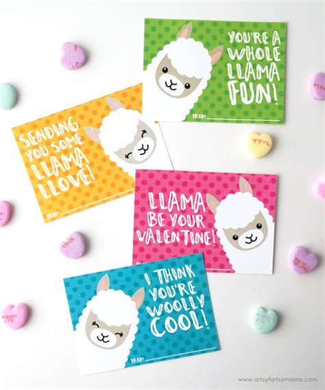 We make 3d creative lovely cards for all occasions: Free Printable Llama Valentines | artsy-fartsy mama