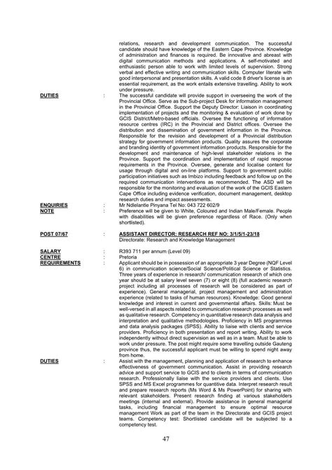 Government Communications And Information System Circular 07 Of 2023