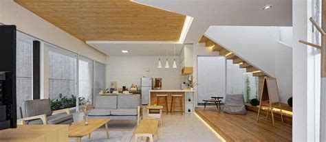 Seperti halnya interior di bawah ini yang memadukan antara ruang makan, dapur, dan ruang keluarga. Desain Interior Trendy untuk Rumah Sederhana - ARSITAG