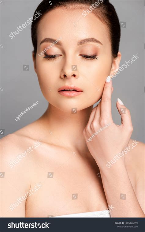 Beautiful Naked Woman Perfect Skin Touching Stock Photo 1785126359