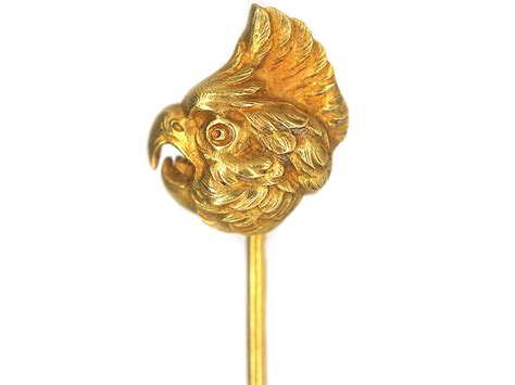 French 18ct Gold Cockerel's Head Tie Pin (457P) | The Antique Jewellery ...