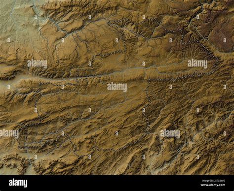 Ghor Province Of Afghanistan Colored Elevation Map With Lakes And