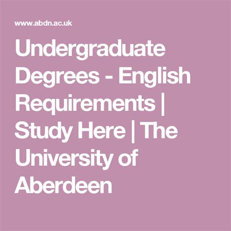 Undergraduate Degrees English Requirements Study Here The
